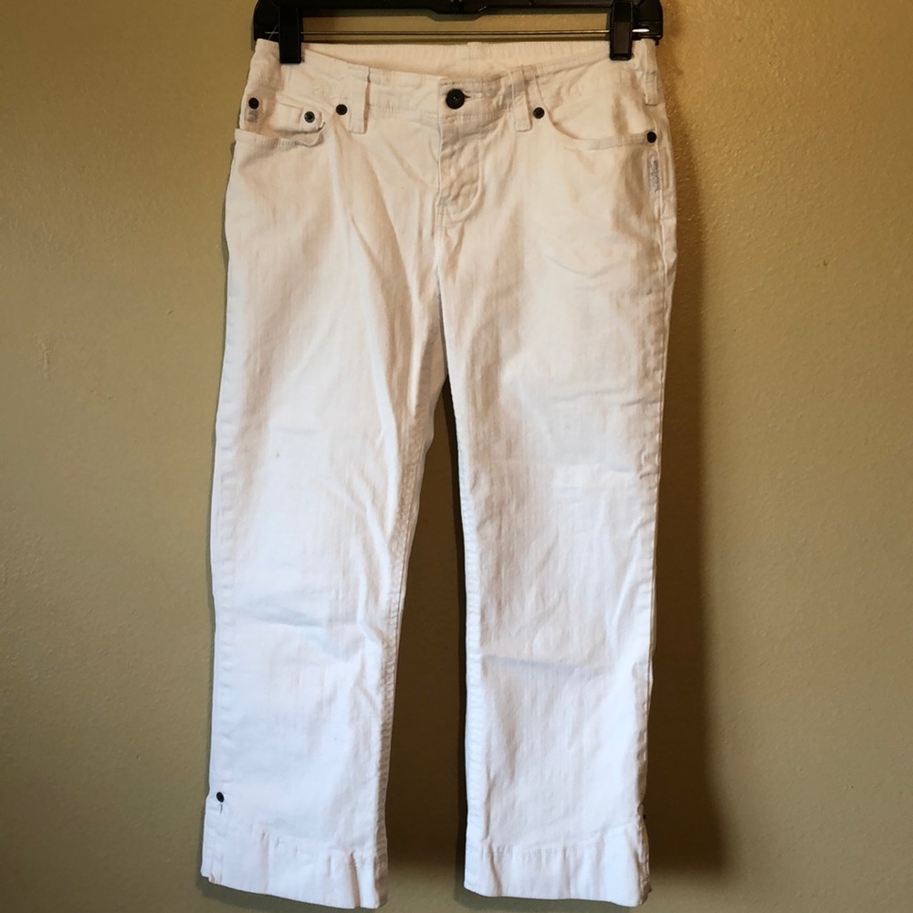 Silver Capri Crop stretch Jeans